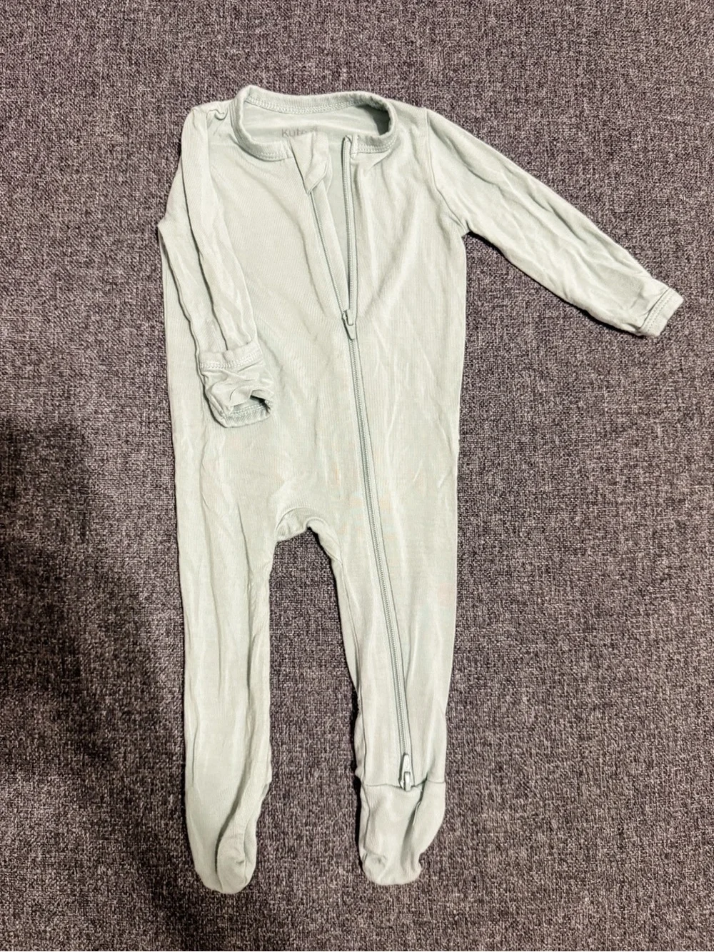 Kyte Baby Footed One-Piece Zipper Sleepwear in Sage